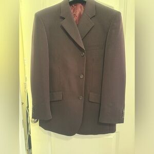 Men’s 3 piece suit brown pin stripe